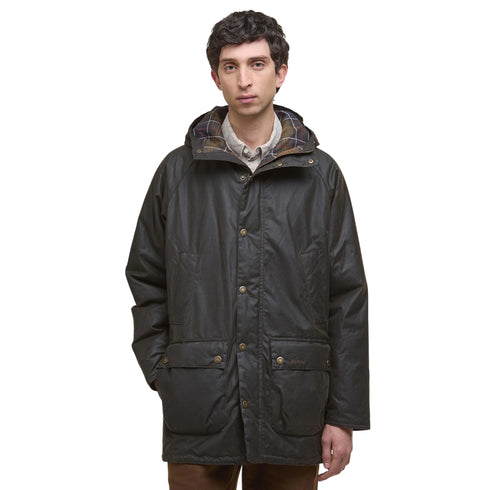 Parka Uomo Bedale, con inserto interno in tartan e logo ricamato